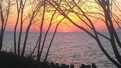 Beautiful Cleveland Sunset over Lake Erie. 